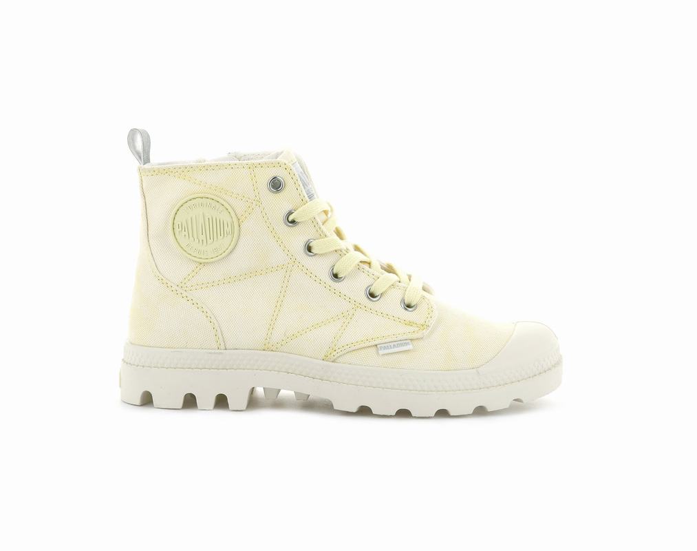 Palladium Pampa Zip Desertwash Womens Boots Yellow Australia [XGWLDU-865]